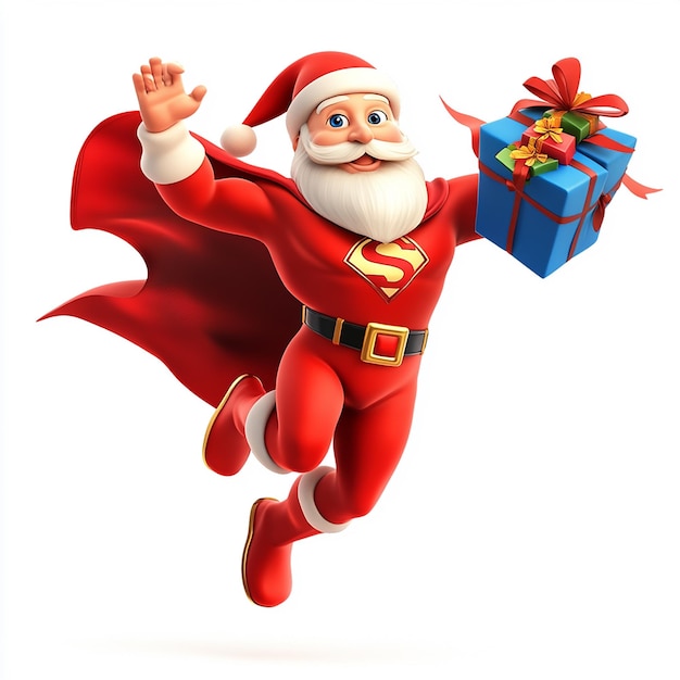 Santa Transforms into Superhero with Many Animated Gifts