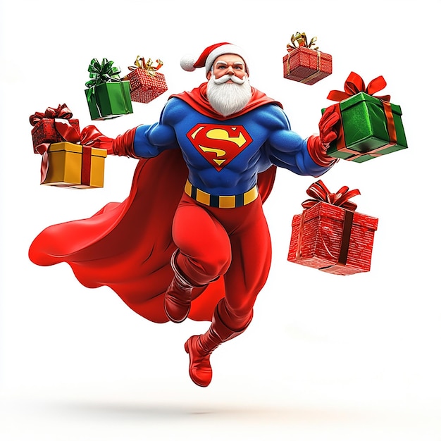 Santa Transforms into Superhero with Many Animated Gifts