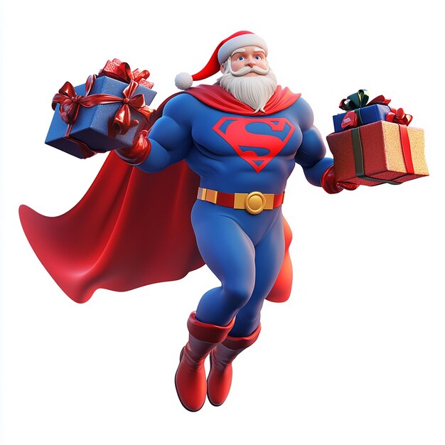 Santa Transforms into Superhero with Many Animated Gifts