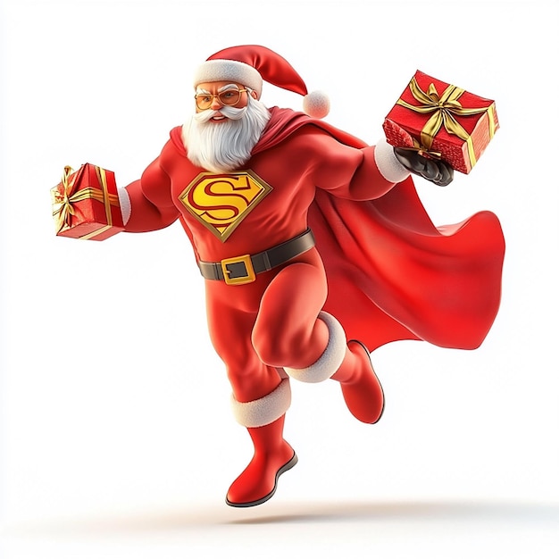 Santa Transforms into Superhero with Many Animated Gifts