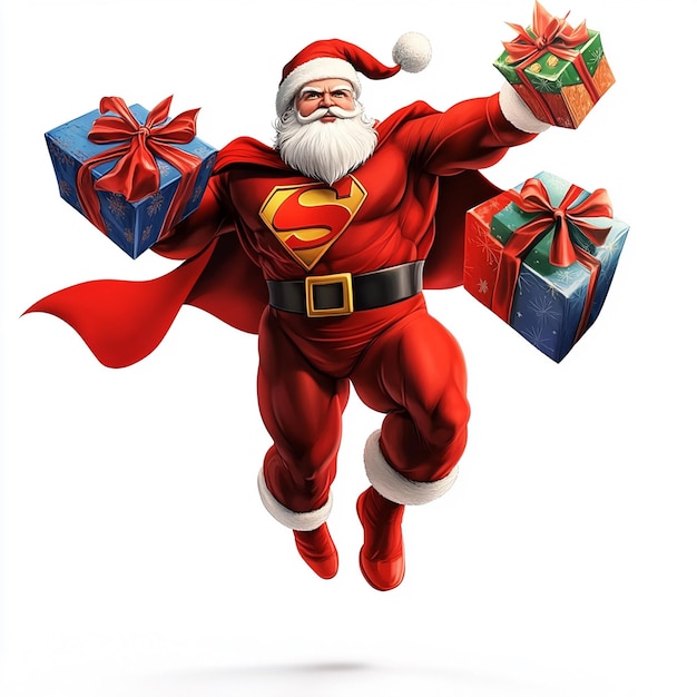 Santa Transforms into Superhero with Many Animated Gifts