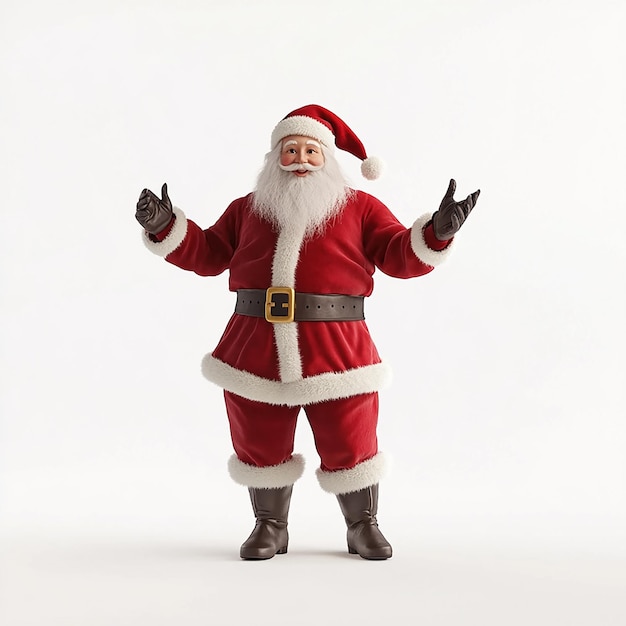 Photo santa on white background high quality animated