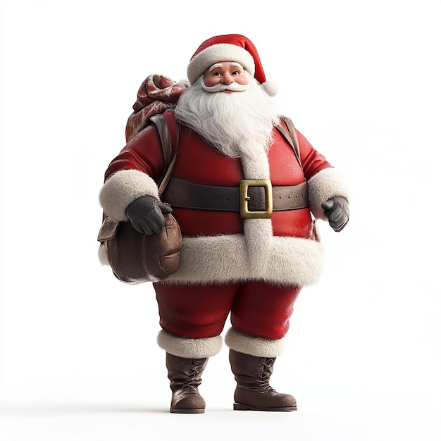 Santa on White Background High Quality Animated