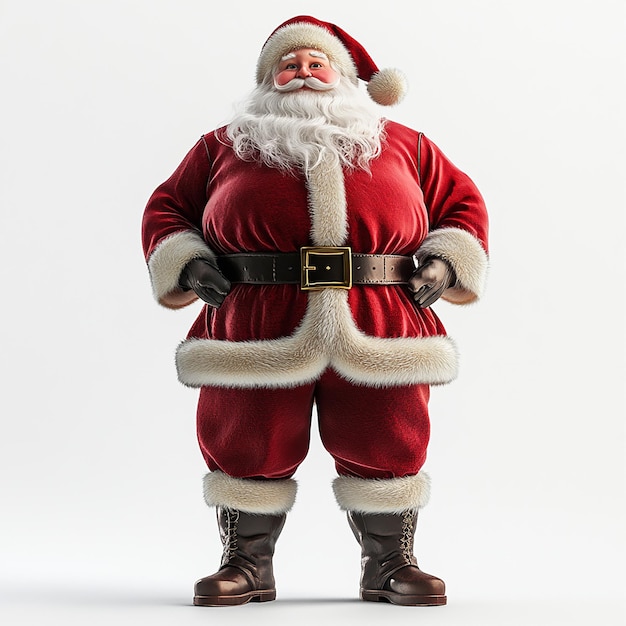 Santa on White Background High Quality Animated