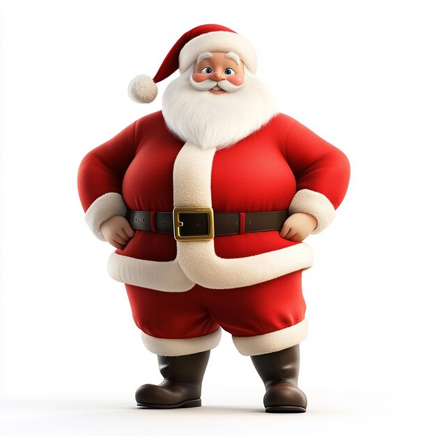 Santa on White Background High Quality Animated