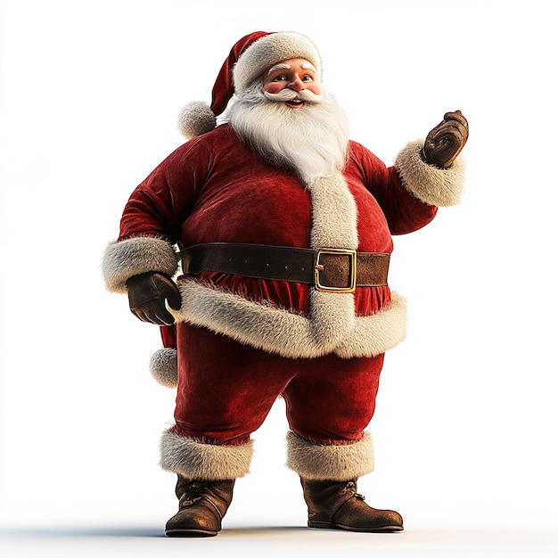 Santa on White Background High Quality Animated