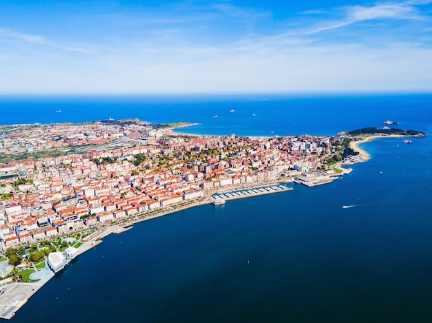 Santander city aerial panoramic view. Santander is the capital of the Cantabria region in Spain