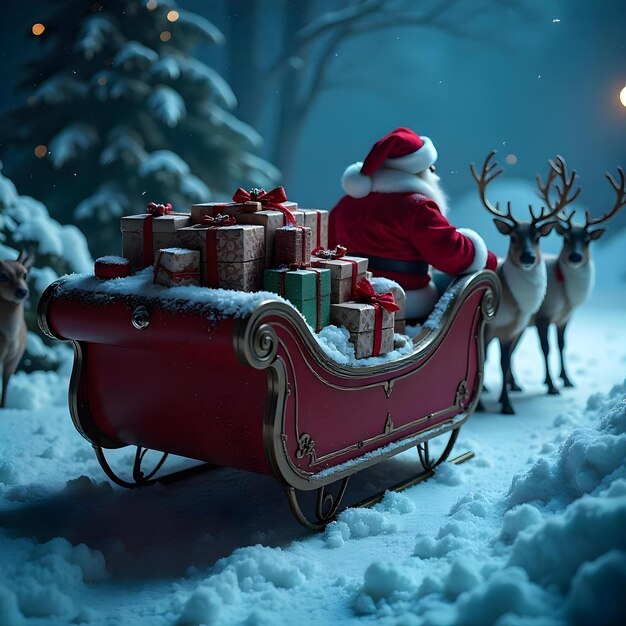 Photo santas sleigh full of presents ready for christmas eve delivery