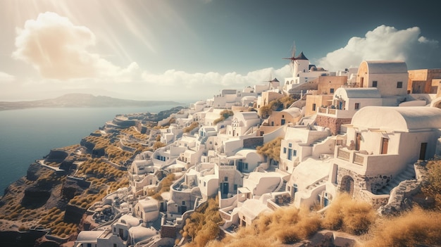 Santorini island Greece Generative Ai