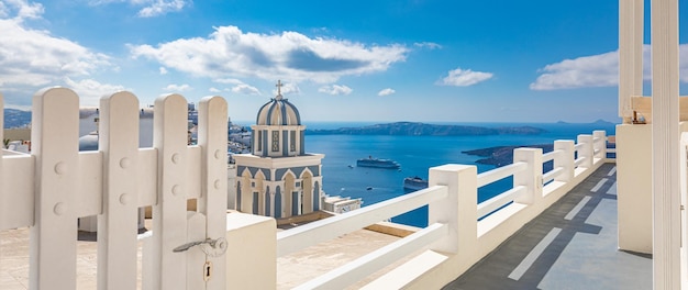 Santorini island Greece Incredibly romantic summer landscape on Santorini Oia village vacation