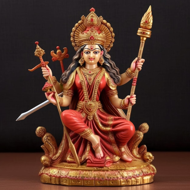 Santoshi mata hindu god beautiful sculpture image generative AI