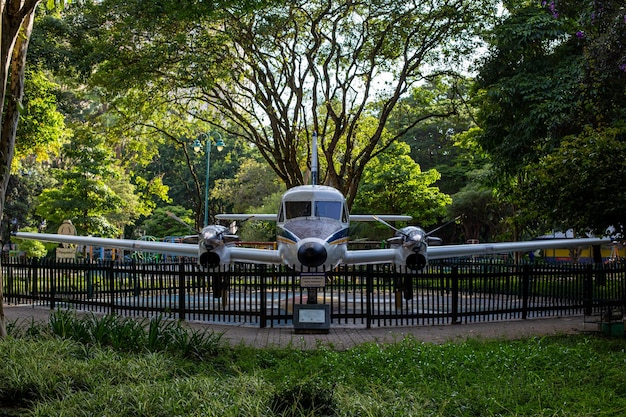 Sao Jose dos Campos Sao Paulo Brazil 01 2023 Santos Dumont Park in Sao Jose dos Campos Brazil Replica of the 14 Bis and Bandeirante plane