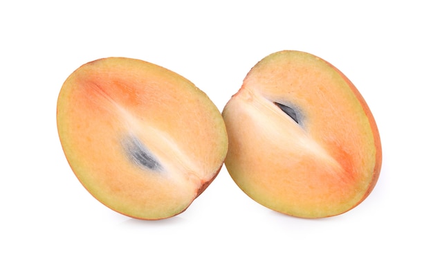 Sapodilla isolated on white.