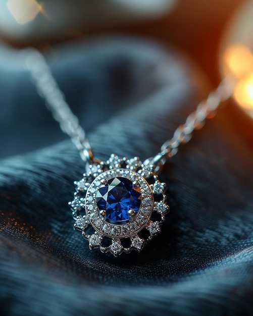 Sapphire And Diamond Pendant In Platinum A Wallpaper