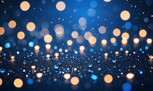 Sapphire glitter bokeh background Unfocused shimmer royal blue sparkle Crystal droplets wallpaper