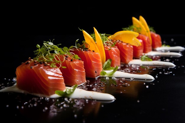 Sashimi with Apple Cider Reduction yummy delicious Sashimi food image photography