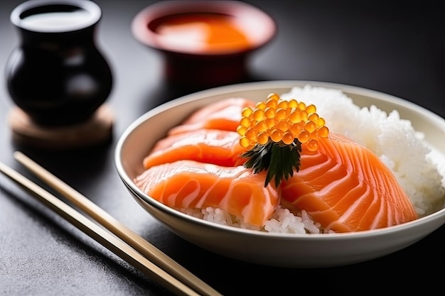 Sashimi with rice Generative AI