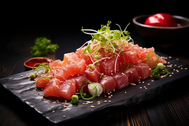 Sashimi with Spicy Ginger Dressing yummy delicious Sashimi food image photography