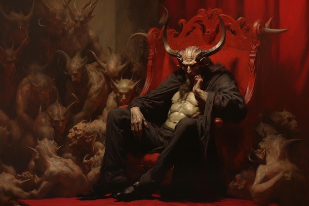 Satan painting art furniture