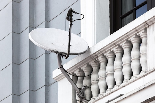 Satellite dish on the balcony