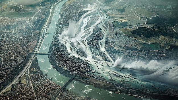 Satellite Image of Dramatic River Alteration