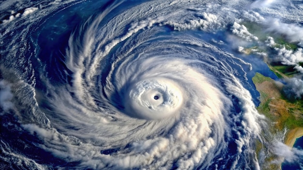 Satellite View of Powerful Hurricane Over the Atlantic Ocean Generative AI