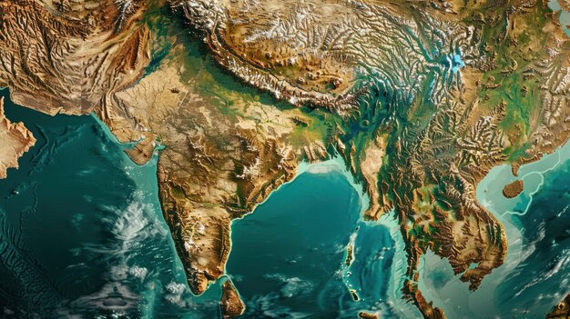 Photo satellite view of south asia