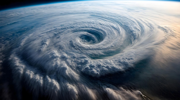 Satellite view of a typhoon illustrating atmospheric conditions Generative AI