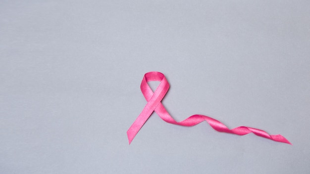 Satin ribbon symbol. breast cancer concept