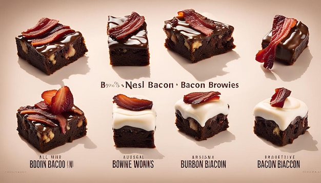 Photo satisfying bourbon bacon brownies with candied bacon