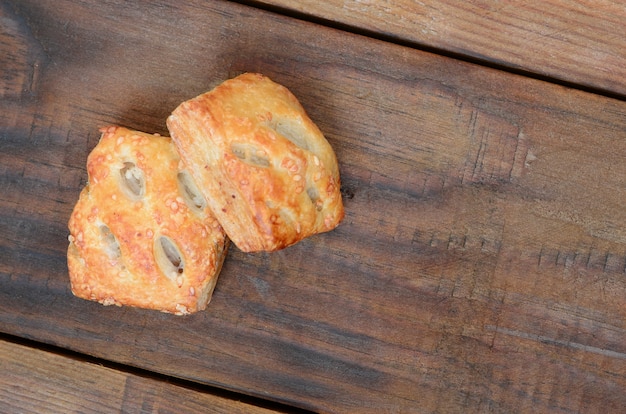 A satisfying meat patty, which combines an airy puff pastry and a delicate pork filling with onions