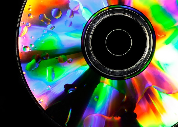 Satured colors for this CD with oil drops on the surface