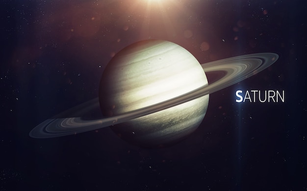 Saturn - High resolution beautiful art presents planet of the solar system