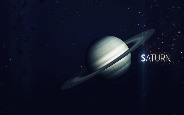 Saturn - High resolution beautiful art presents planet of the solar system