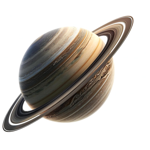 Saturn isolated on white background High resolution