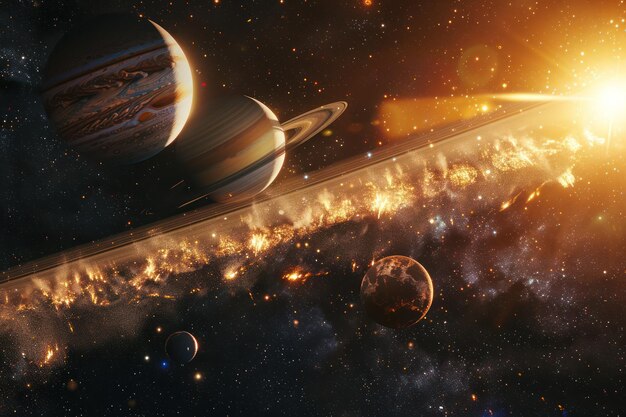 Saturn and Jupiter in Space