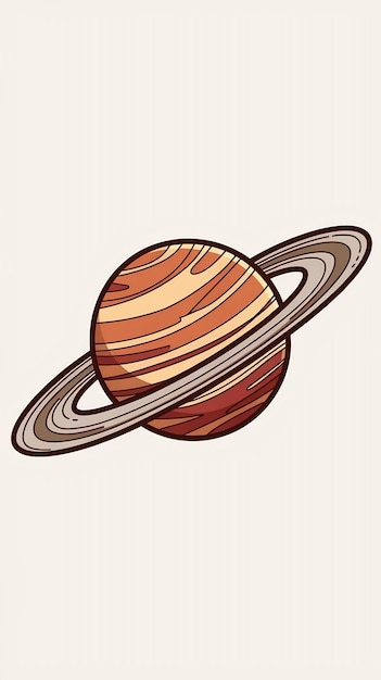 Photo saturn and ring sign cartoon style