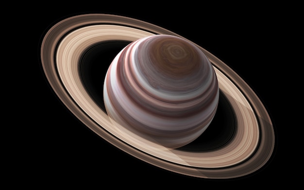 Saturn in the space, 3D illustration. 