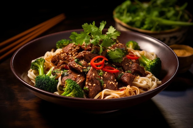 Saucy Thai Beef Noodles thai Food Photography