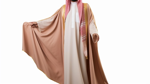 Photo saudi arab man jalabiya gulf embroidered traditional stylish mannequin thobe clothes fashion ghutra