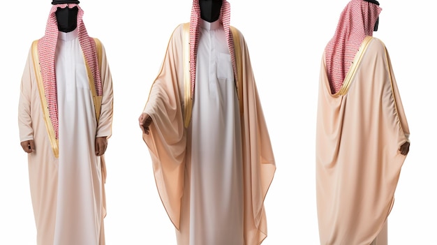 Photo saudi arab man jalabiya gulf embroidered traditional stylish mannequin thobe clothes fashion ghutra