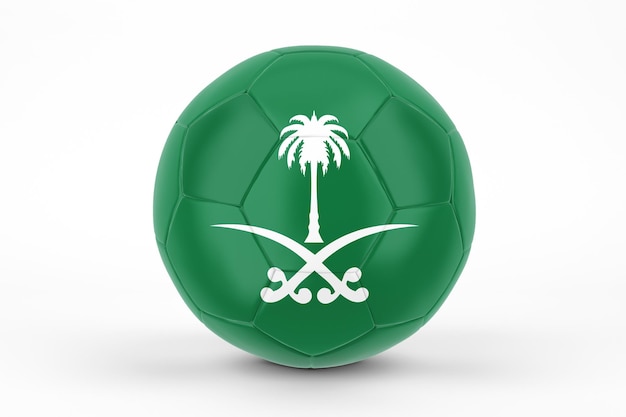 Saudi Arabia Flag Football In White Background