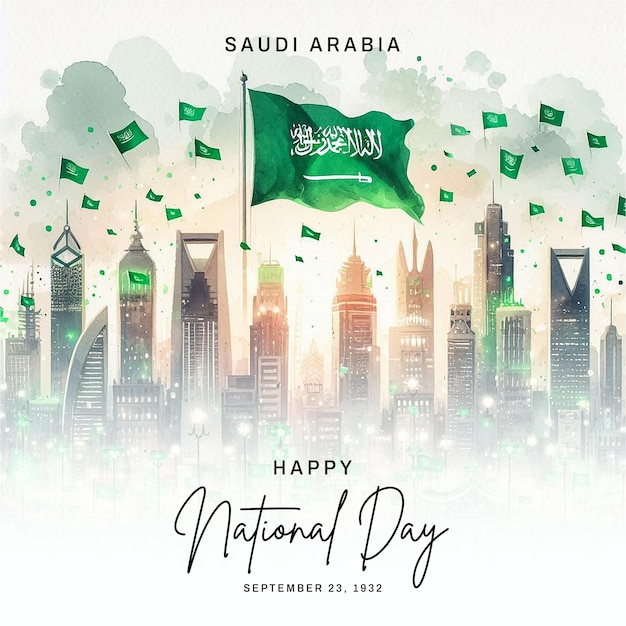 Photo saudi arabia national day social media post banner poster template