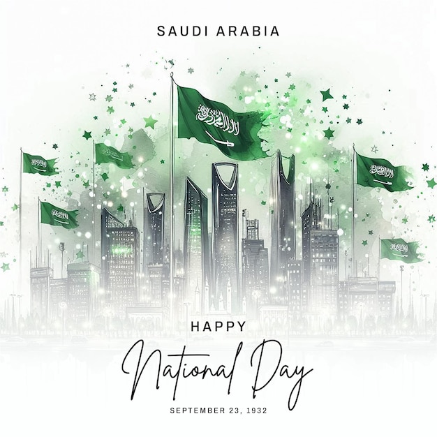 Photo saudi arabia national day social media post banner poster template