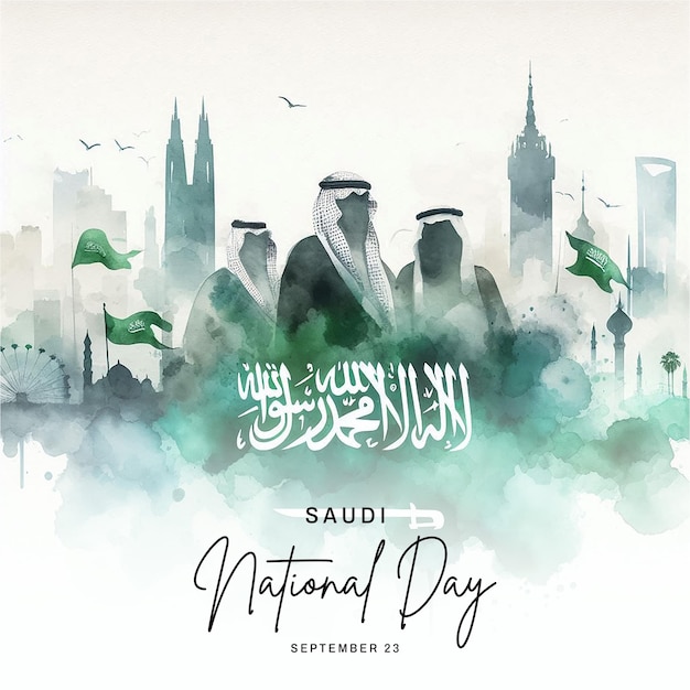 Saudi Arabia National Day social media post banner poster template