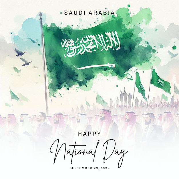 Photo saudi arabia national day social media post banner poster template