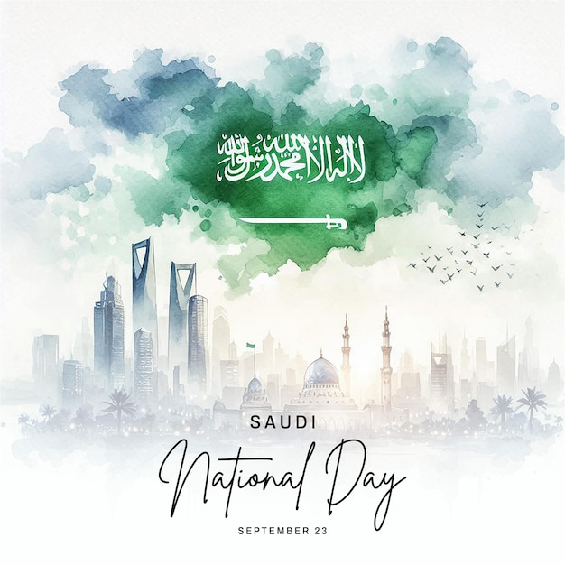 Saudi Arabia National Day social media post banner poster template