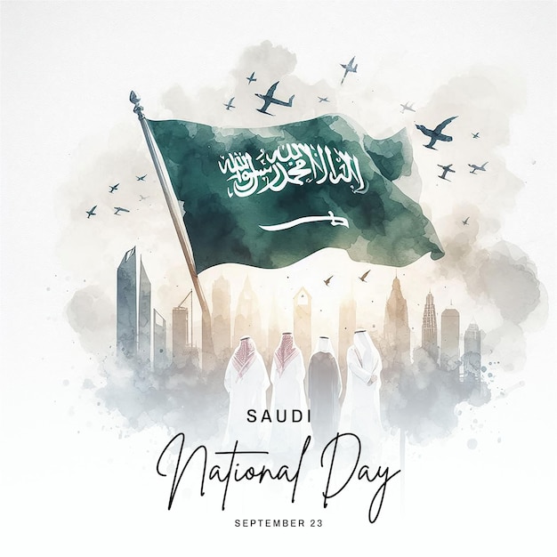 Saudi Arabia National Day social media post banner poster template