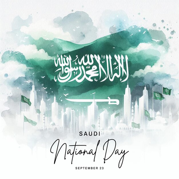 Saudi Arabia National Day social media post banner poster template