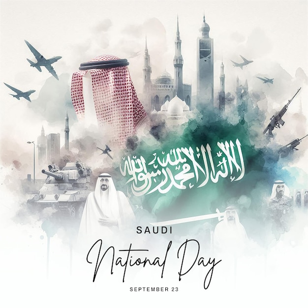 Saudi Arabia National Day social media post banner poster template